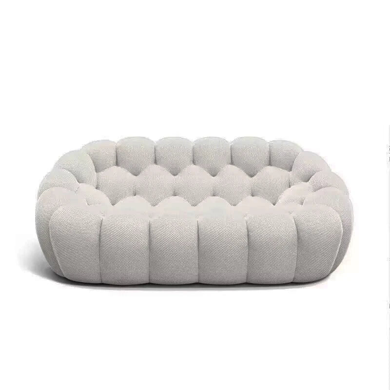 79 inches Orange Bubble Sofa Modern 3D Honeycomb Fabric Curved Couch, 2 Seater Lazy Sofa for Living Room Bedroom Apartment