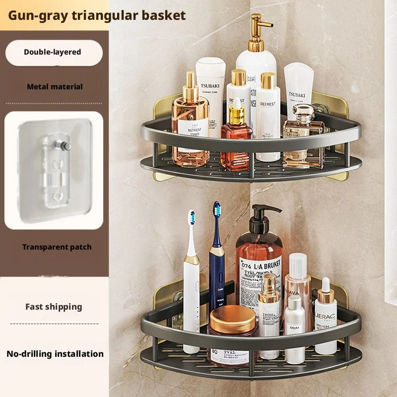 Bathroom Storage Rack, Bathroom Shelves, No-Drill Wall Mount Corner Shelf, Shower Storage Rack Holder