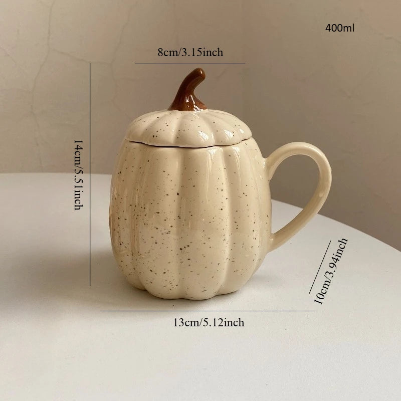 Nordic minimalist ceramic water cup with lids,coffee cup,pumpkin shaped household mugs milk cups,Halloween and Thanksgiving gift