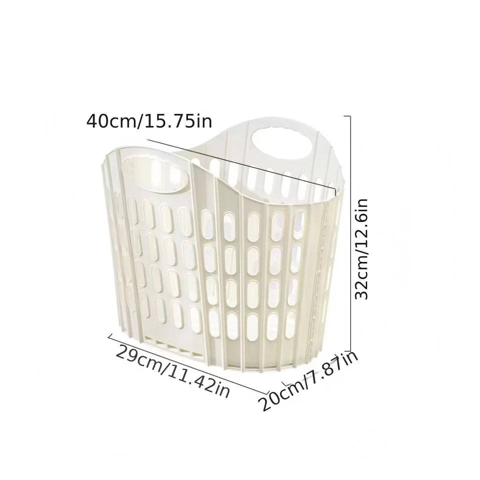 Ventilated Collapsible Laundry Basket Plastic Hamper with Integrated Handles for Bathroom Dorm and Home Use Top Quality
