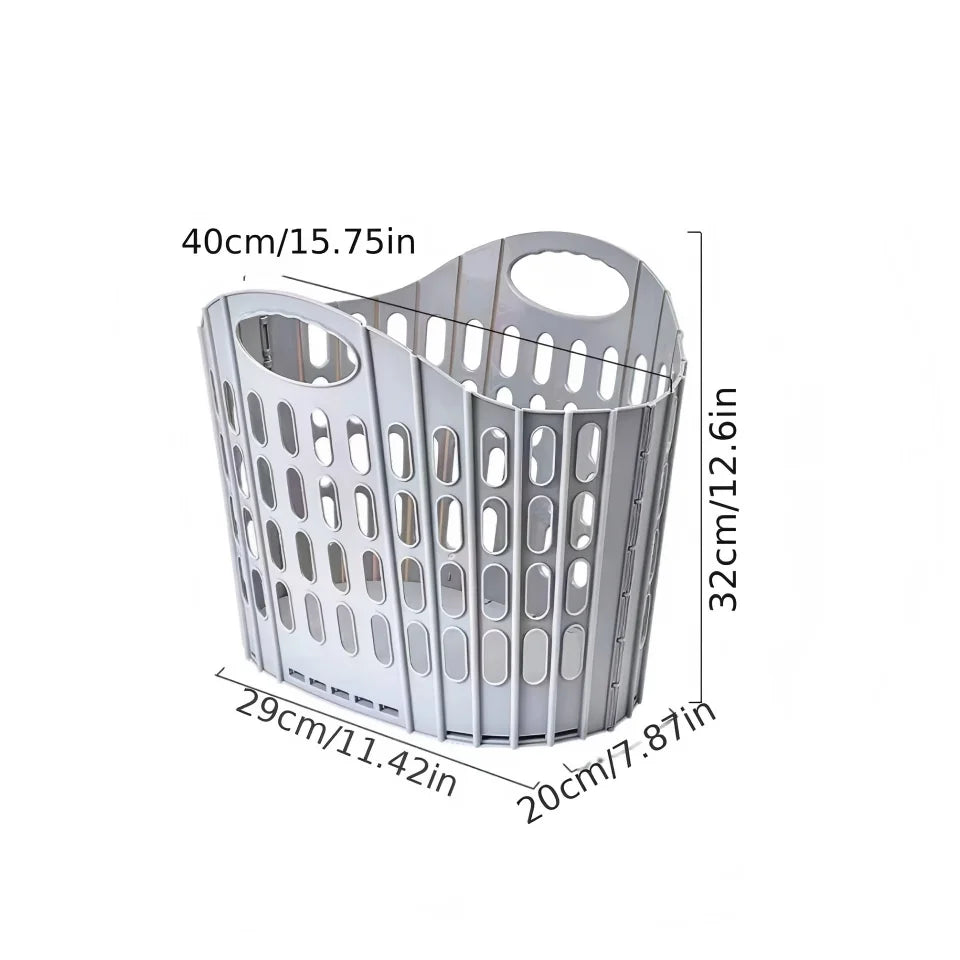 Ventilated Collapsible Laundry Basket Plastic Hamper with Integrated Handles for Bathroom Dorm and Home Use Top Quality