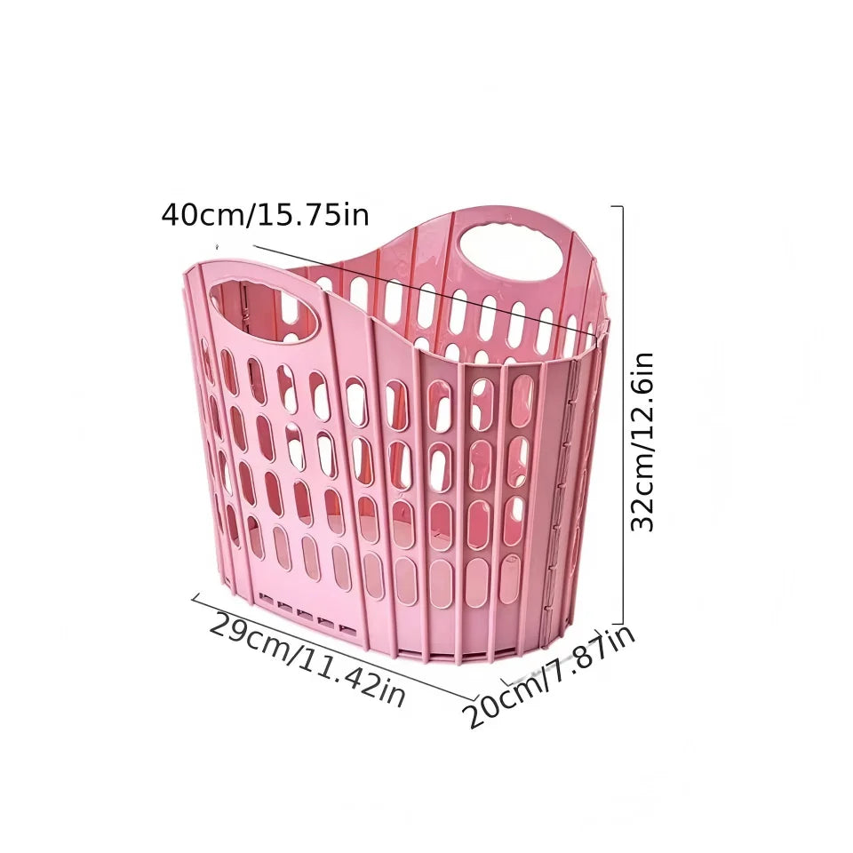 Ventilated Collapsible Laundry Basket Plastic Hamper with Integrated Handles for Bathroom Dorm and Home Use Top Quality