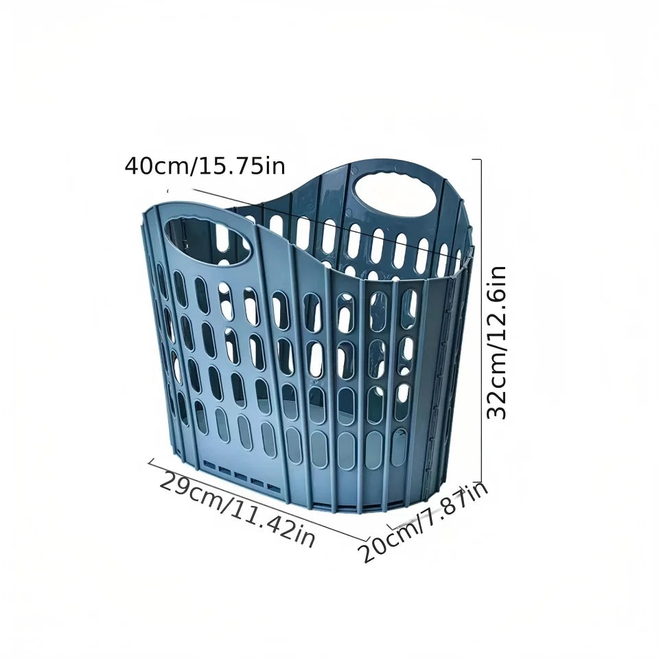 Ventilated Collapsible Laundry Basket Plastic Hamper with Integrated Handles for Bathroom Dorm and Home Use Top Quality