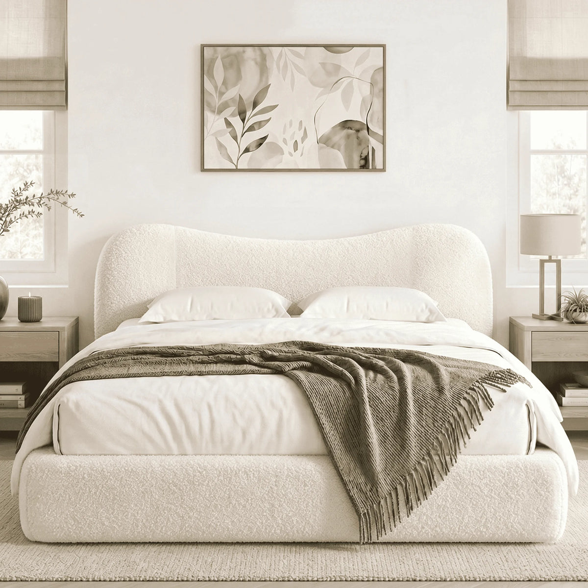 Cloud Bed Frame with 5.9" Detachable Headboard, No Assembly Required Beds All-Foam Boneless, Noise-Free, No Box Spring Needed