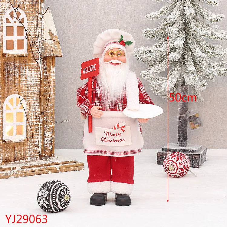 2025 Giant  Christmas Santa Claus Plush Doll Decoration Navidad Party Decor Outdoor Garden Home Xmas Ornaments New Year Gift