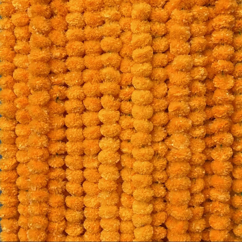 5-40Pcs Marigold Flower Garland For Decoration Artificial Flowers 5 Feet