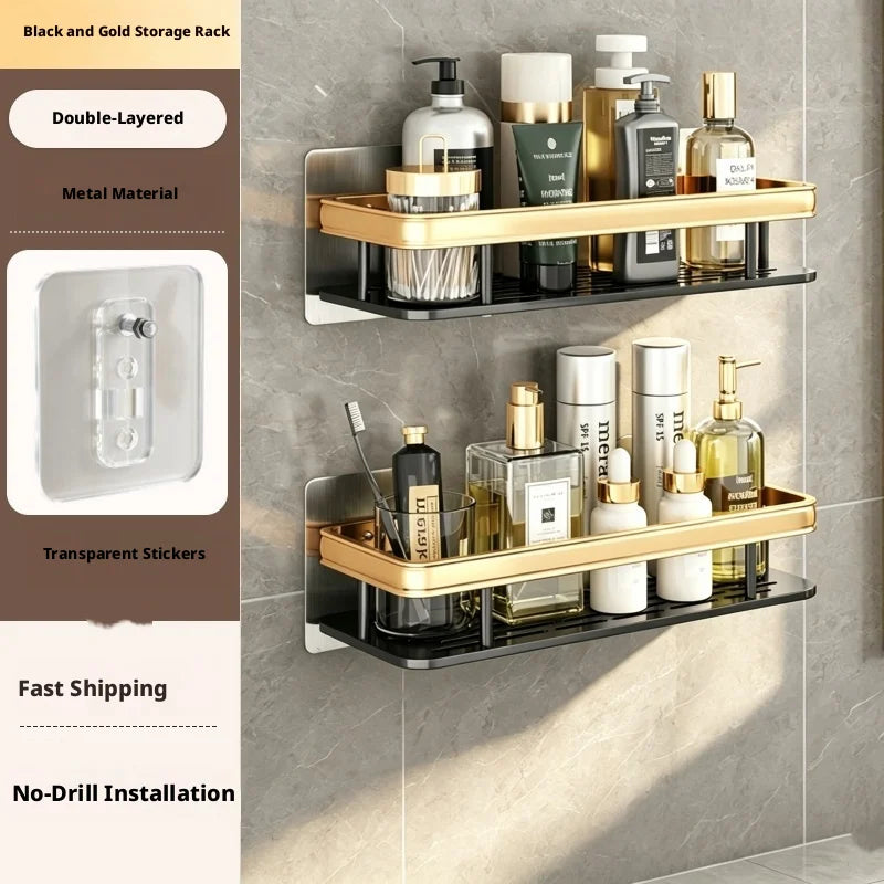 Bathroom Storage Rack, Bathroom Shelves, No-Drill Wall Mount Corner Shelf, Shower Storage Rack Holder