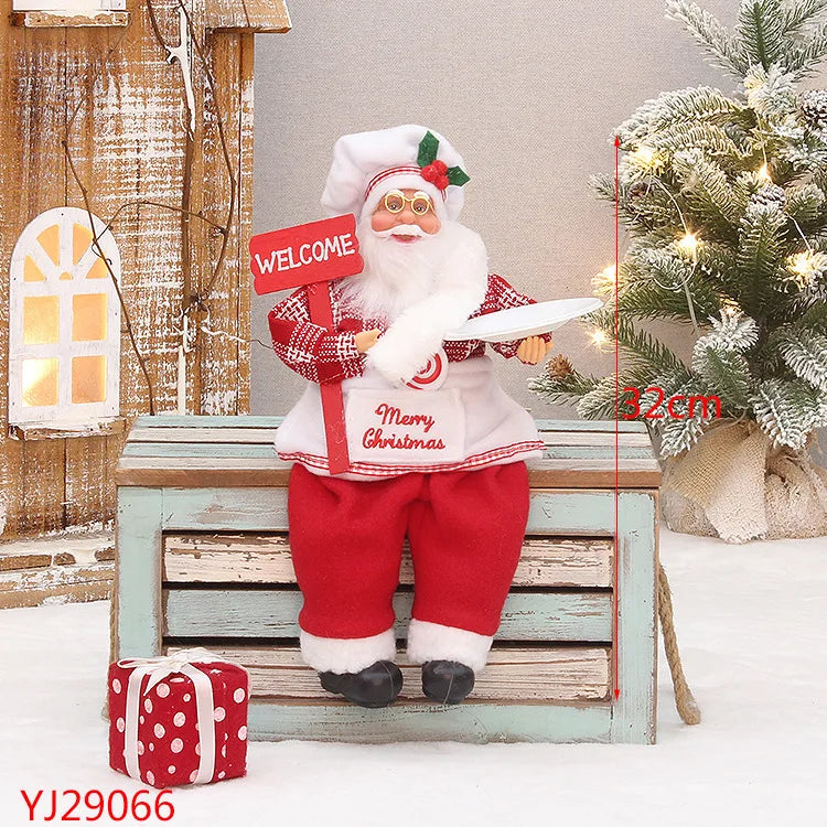 2025 Giant  Christmas Santa Claus Plush Doll Decoration Navidad Party Decor Outdoor Garden Home Xmas Ornaments New Year Gift