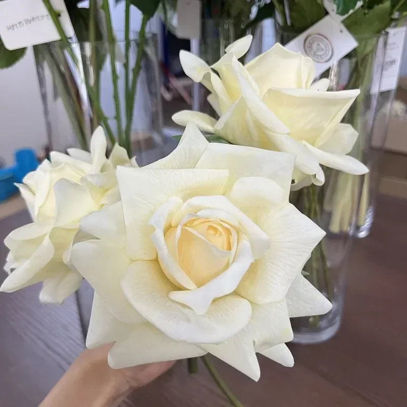 10Pc Moisturizing Rose Real Touch Artificial Flowers Wedding Decor Flower Arrangement Bridal Bouquet Home Party Event Decor Rose