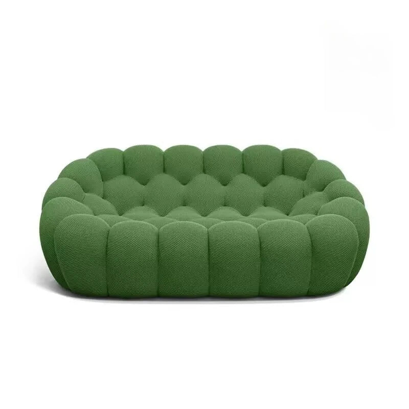 79 inches Orange Bubble Sofa  Modern 3D Honeycomb Fabric Curved Couch, 2 Seater Lazy Sofa for Living Room Bedroom Apartment