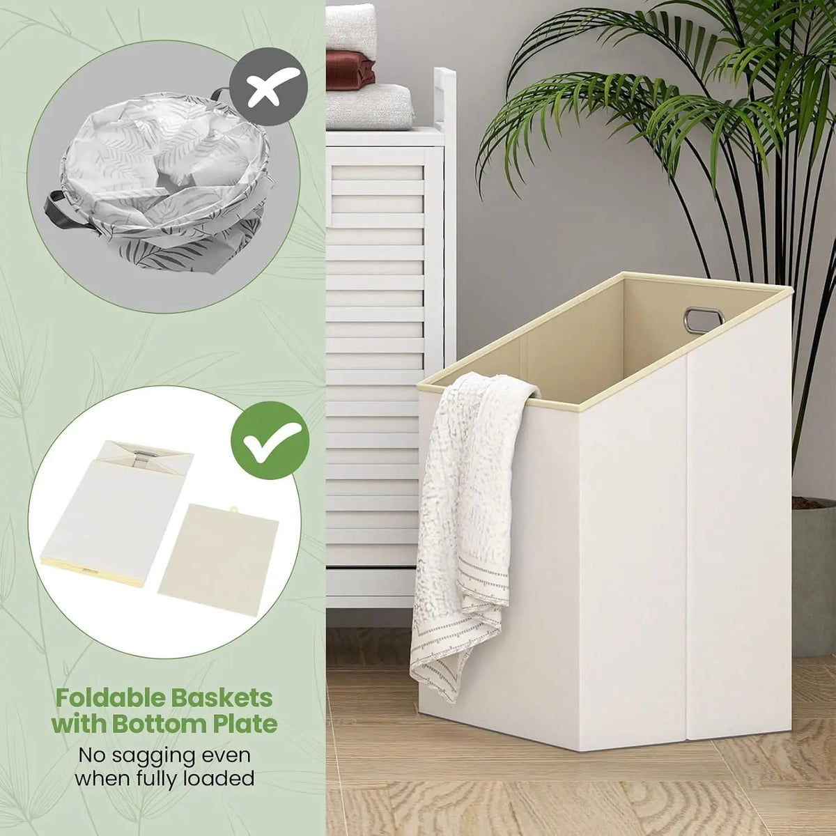 Bamboo Tilt Out Laundry Hamper Cabinet, Wicker Laundry Sorter