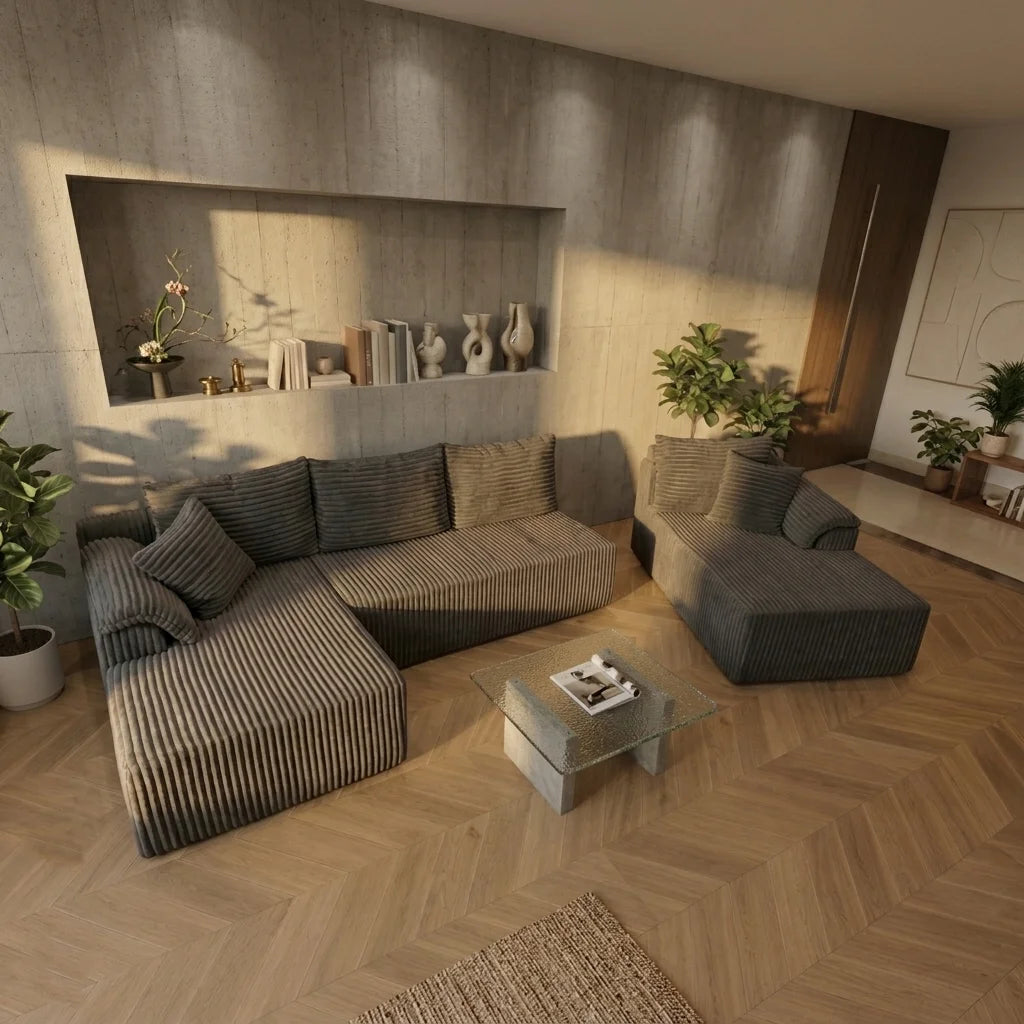 Freely Combinable U-Shaped Modular Sofa, Customizable Splicing Sectional Couch, Multiple Layout Options, High Resilience Cloud Soft Lounge Sofa, Perfect for Living Room, Game Room, Media Room, Small Apartment