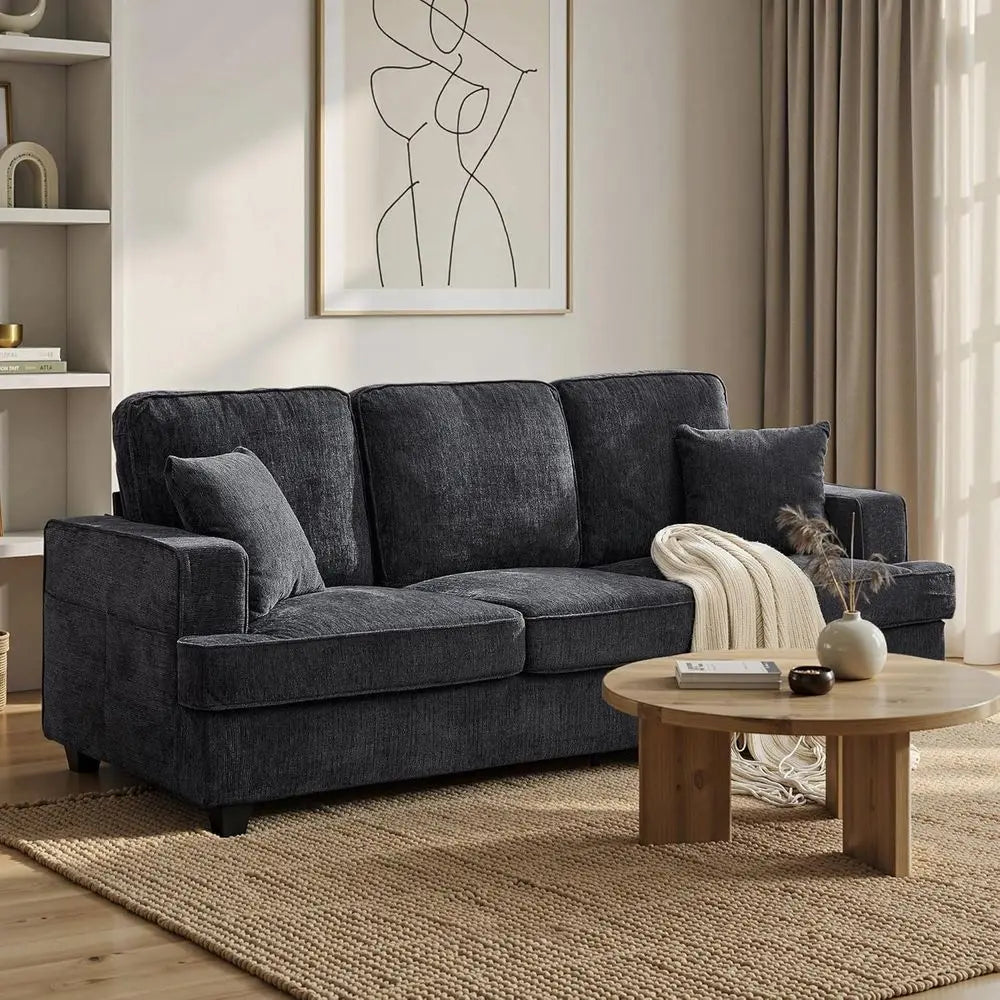 Couches or Living Room, 89 inch Cloud Couch Sofa in Chenille with Extra Comfy Sot Deep Seats, 3 Seater Sofas