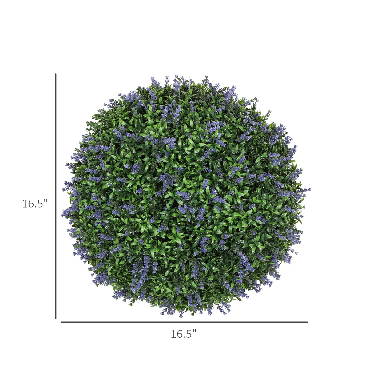 Artificial Boxwood Topiary Ball with Lavender Set of 2 16.5 Inch Faux Plant, UV-Protected Anti-Fading Fake Plants for Home Indoor Outdoor Porch, Purple