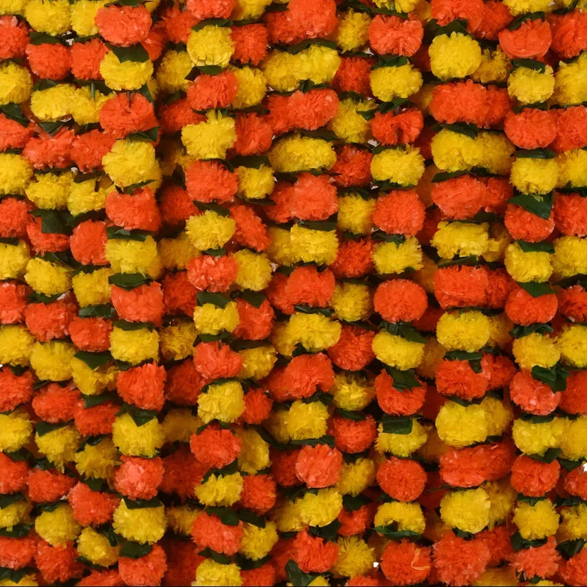 5-40Pcs Marigold Flower Garland For Decoration Artificial Flowers 5 Feet