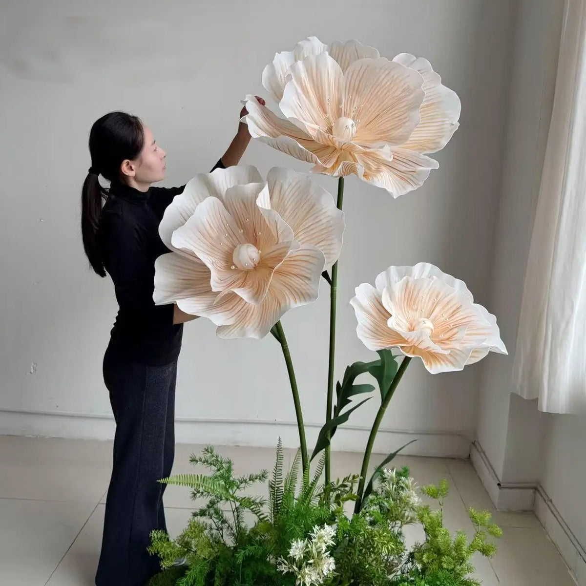 170cm EVA Large Artificial Flowers Road Lead Flower Window Display Wedding Decor Props Party Home Decoration With Stand