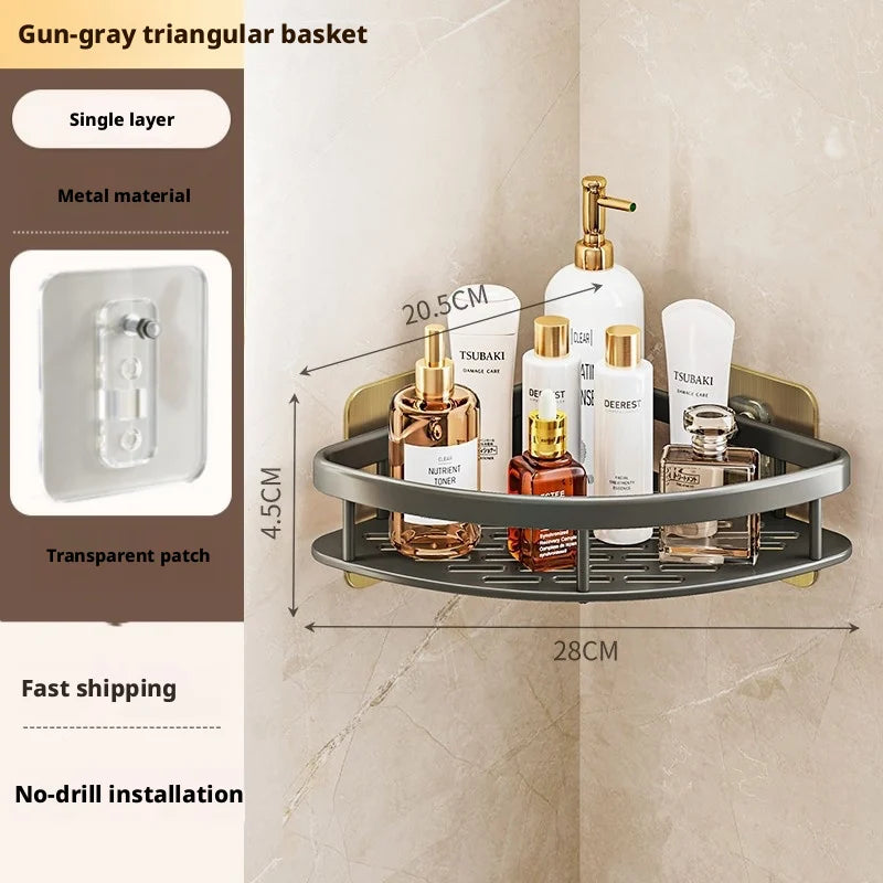 Bathroom Storage Rack, Bathroom Shelves, No-Drill Wall Mount Corner Shelf, Shower Storage Rack Holder