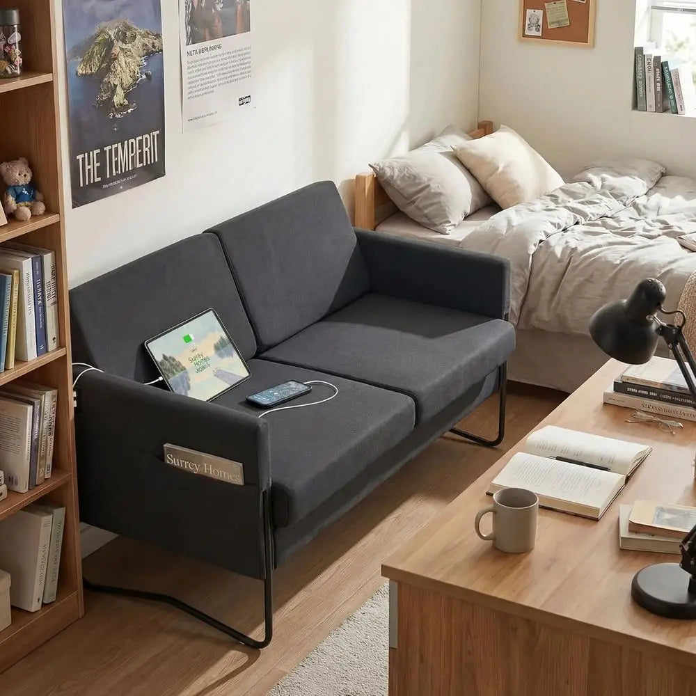 Reception Office Sofa, Modern Loveseat Couch for Waiting Room, Lobby Sofa Chair for Home Office, 2 Seater