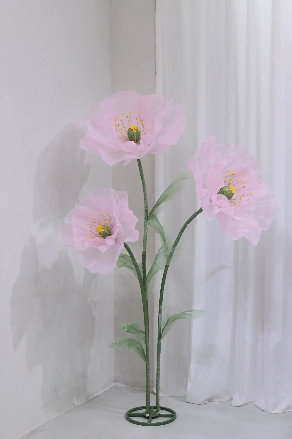 Waterproof Giant Silk Decorative Poppy Big Artificial Flowers Wedding Road Lead Flower Backdrop Decoration With Stand Home Decor