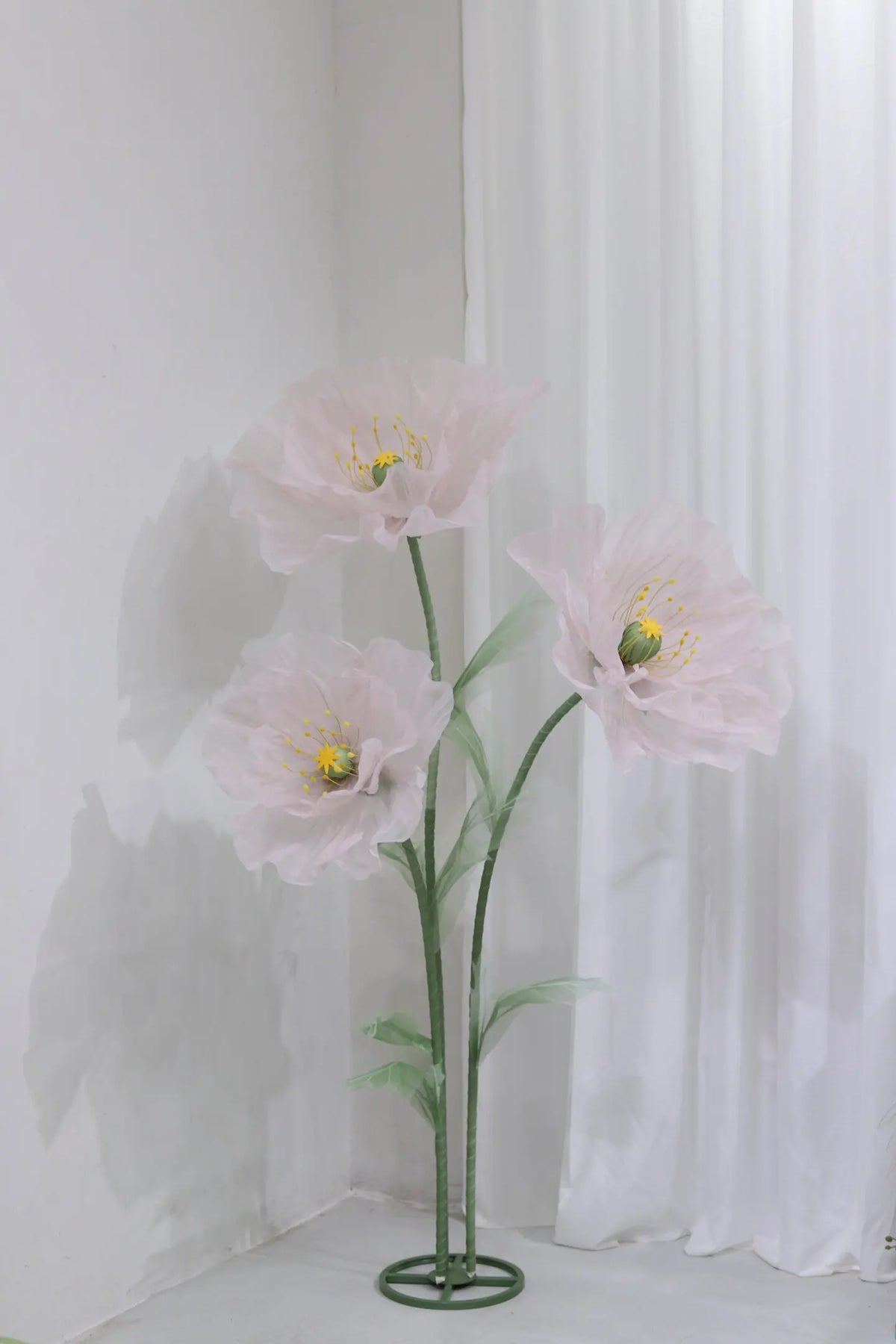 Waterproof Giant Silk Decorative Poppy Big Artificial Flowers Wedding Road Lead Flower Backdrop Decoration With Stand Home Decor