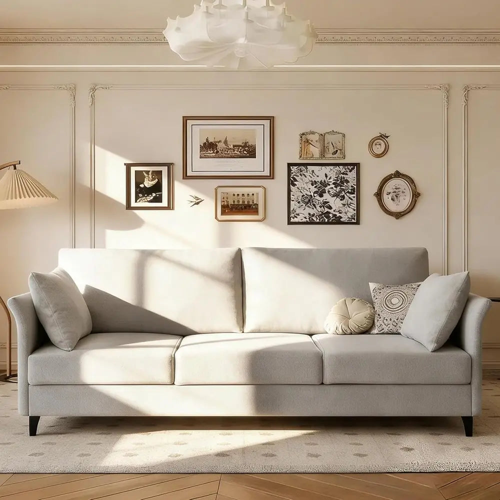 Sofa 3 Seat Couch 65.35" W Deep Seat Sofa or Living Room, 3 Person Seater fabric Couch Sofa Comfy Sleeper Sofa