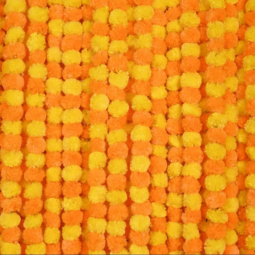 5-40Pcs Marigold Flower Garland For Decoration Artificial Flowers 5 Feet