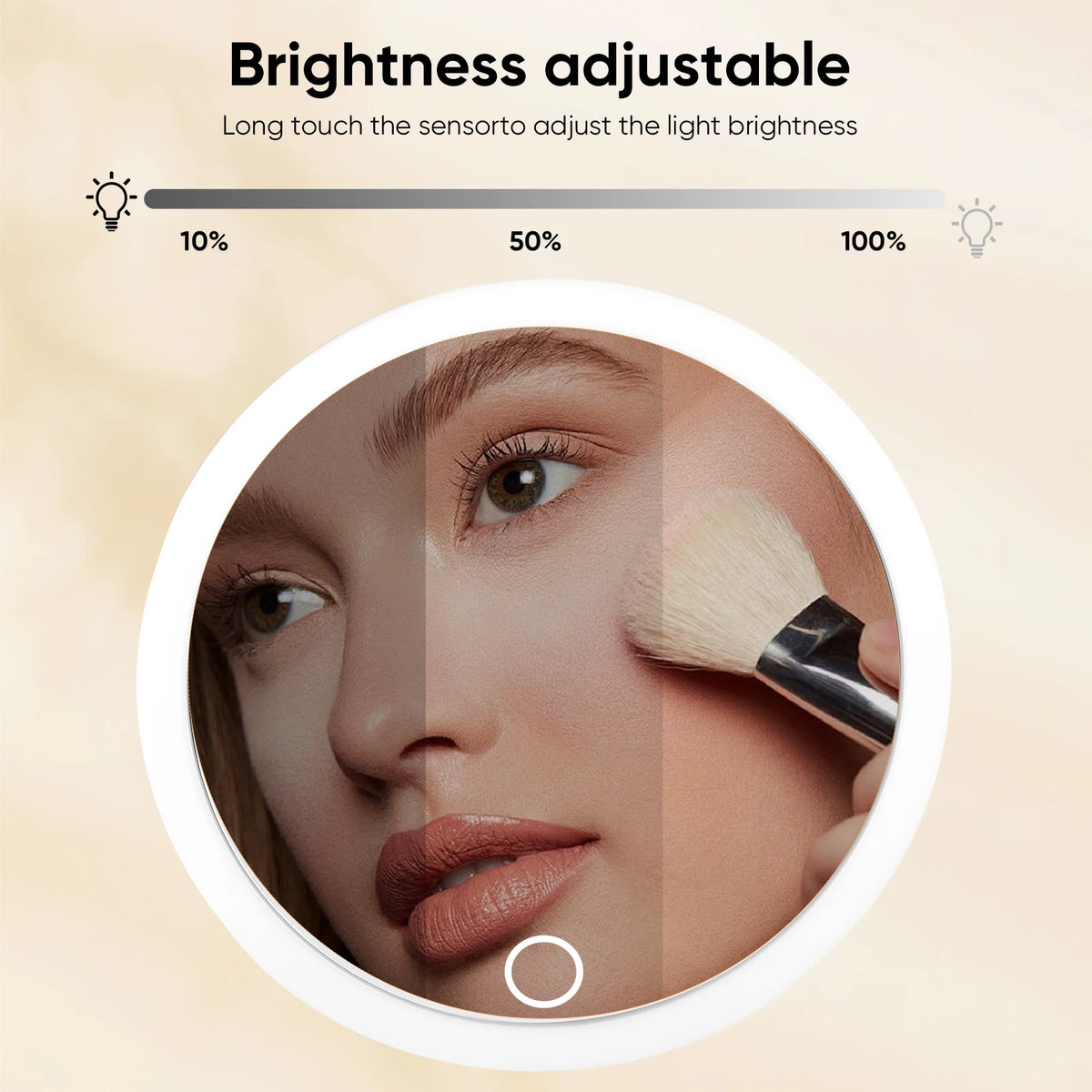 30x Magnifying Vanity Mirror With Lights Touch Screen LED Lighting Dressing Makeup Lamp With 360° Adjustable Stand & Suction Cup