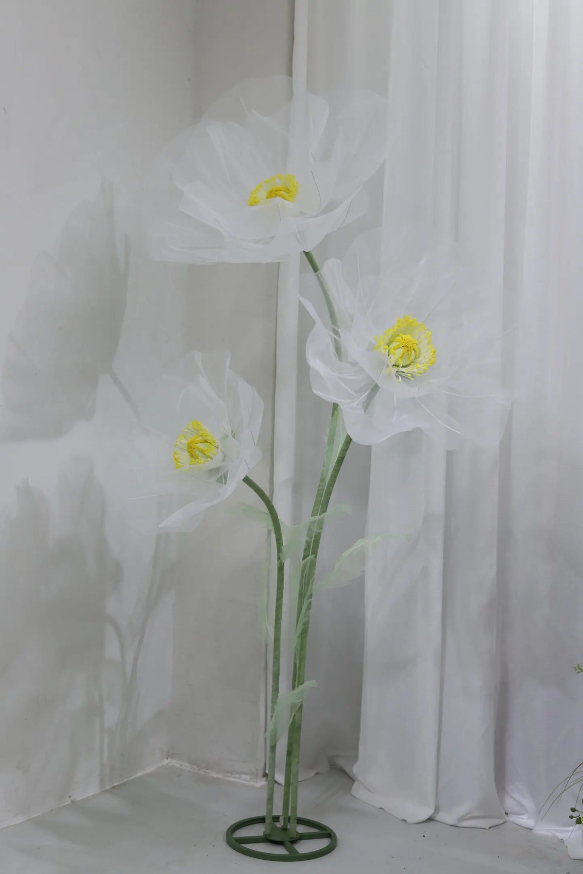 Waterproof Giant Silk Decorative Poppy Big Artificial Flowers Wedding Road Lead Flower Backdrop Decoration With Stand Home Decor