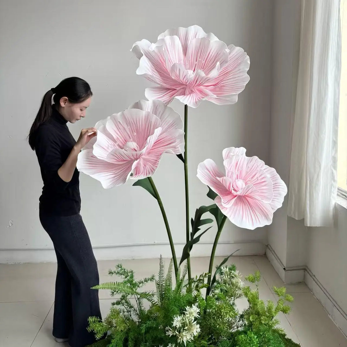 170cm EVA Large Artificial Flowers Road Lead Flower Window Display Wedding Decor Props Party Home Decoration With Stand