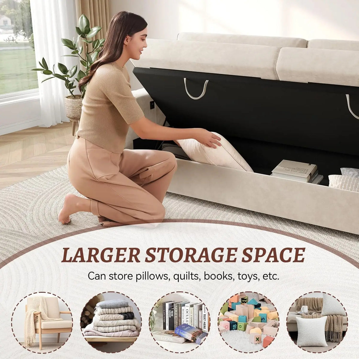 75/88 Inch Loveseat Sofa, Velvet Fabric Couch with Storage, Cup Holder, Charging Ports, Heightened Backrests, Removable Cover