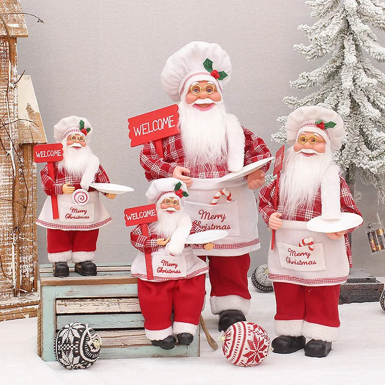 2025 Giant  Christmas Santa Claus Plush Doll Decoration Navidad Party Decor Outdoor Garden Home Xmas Ornaments New Year Gift