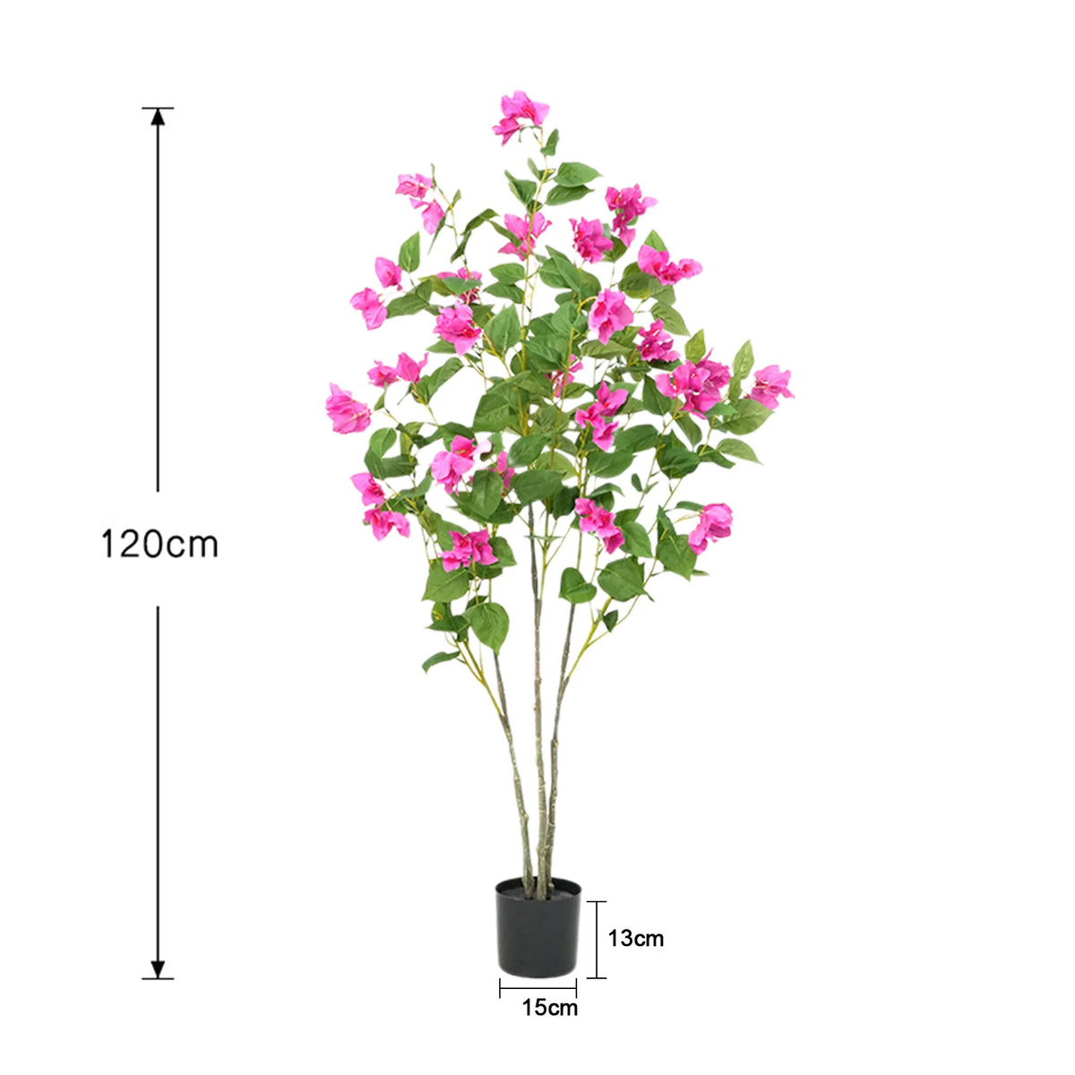 120cm  Artificial Tree With Real Touch Leaves, Green Plant Bougainvillea Tree For Photography Studio Atmosphere Decoration Artificial Landscape