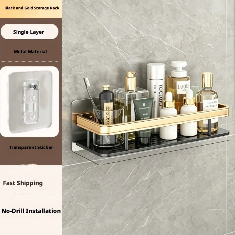 Bathroom Storage Rack, Bathroom Shelves, No-Drill Wall Mount Corner Shelf, Shower Storage Rack Holder