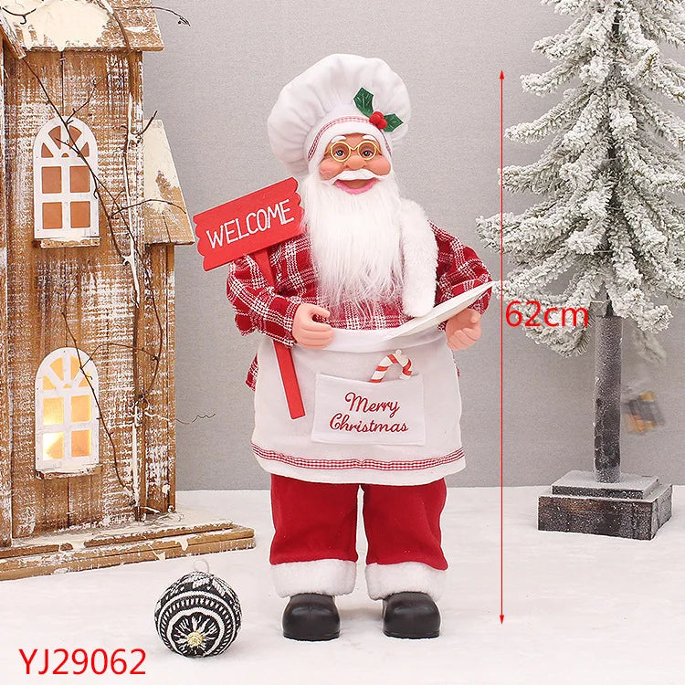 2025 Giant  Christmas Santa Claus Plush Doll Decoration Navidad Party Decor Outdoor Garden Home Xmas Ornaments New Year Gift