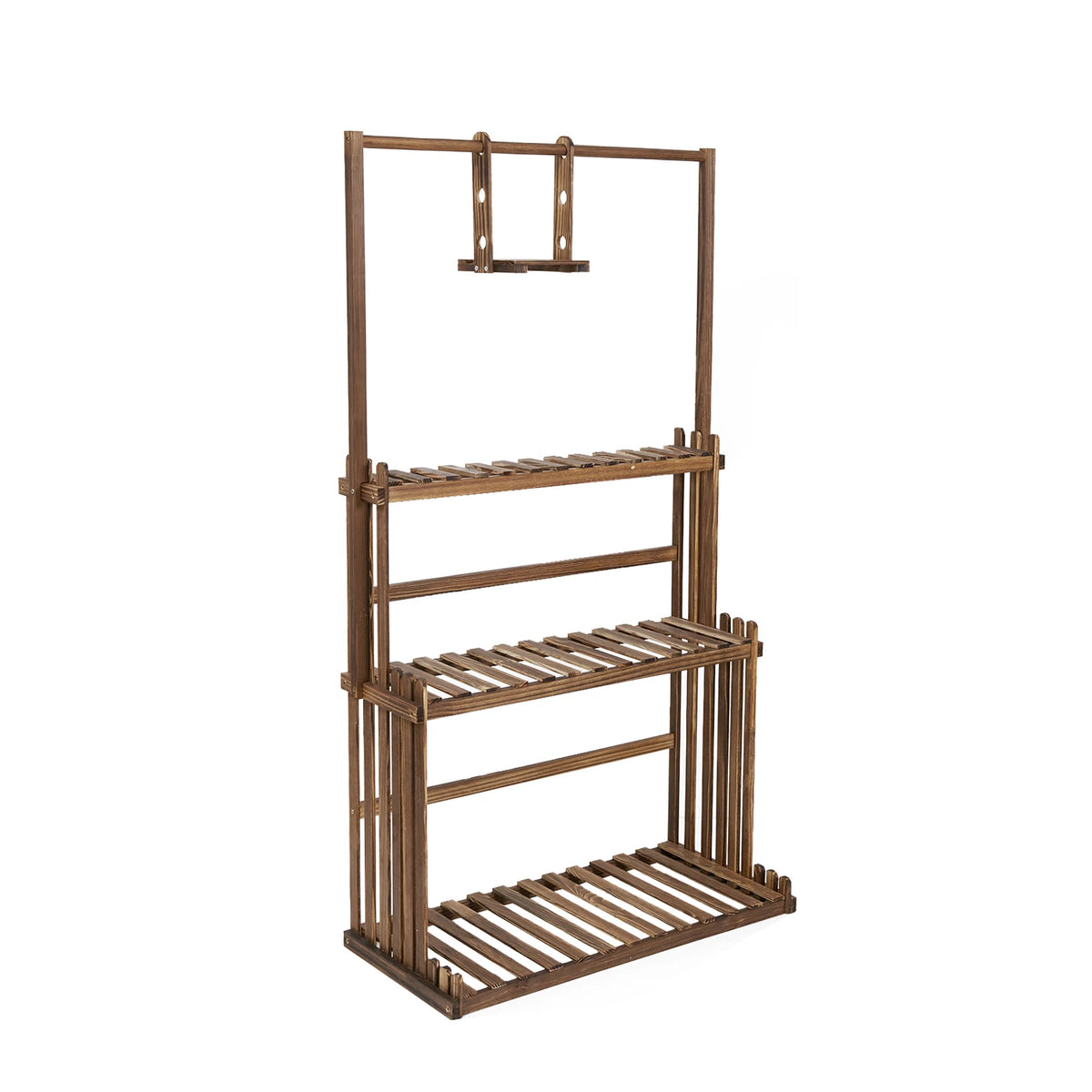 3 Tiers Wood Hanging Plant Stand Heavy Duty Garden Tall Flower Display Rack Holder