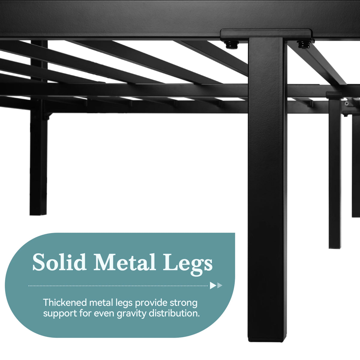 Canopy Bed Frame, Enhanced 4-Poster, 3-Metal Crossbar, No Box Spring Needed, Easy Assembly