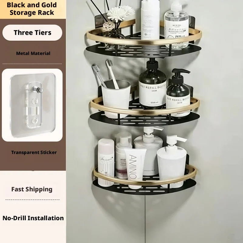 Bathroom Storage Rack, Bathroom Shelves, No-Drill Wall Mount Corner Shelf, Shower Storage Rack Holder