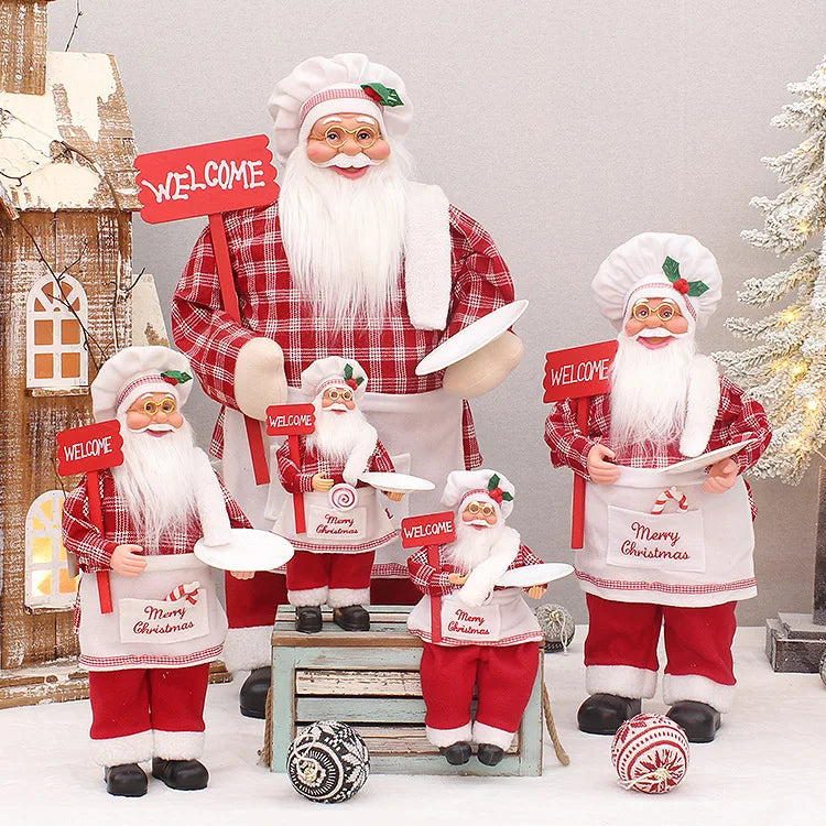 2025 Giant  Christmas Santa Claus Plush Doll Decoration Navidad Party Decor Outdoor Garden Home Xmas Ornaments New Year Gift