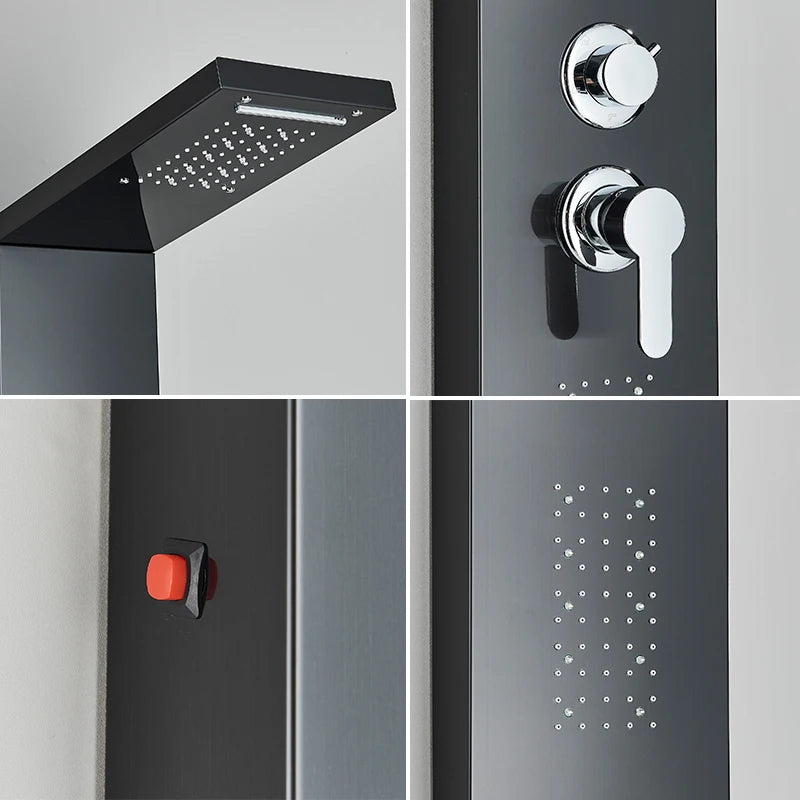 Bathroom Shower Panel LED Light Bathroom Faucet Hot & Cold Rainfall Mixer Tap Modern Bathroom Faucet Shower Column For Bath