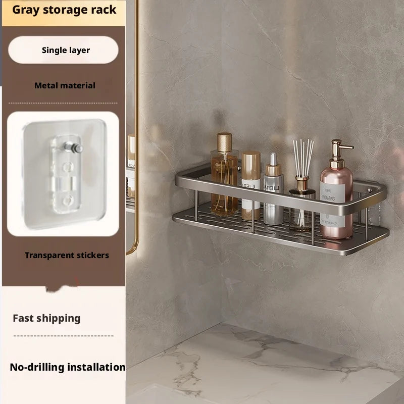 Bathroom Storage Rack, Bathroom Shelves, No-Drill Wall Mount Corner Shelf, Shower Storage Rack Holder