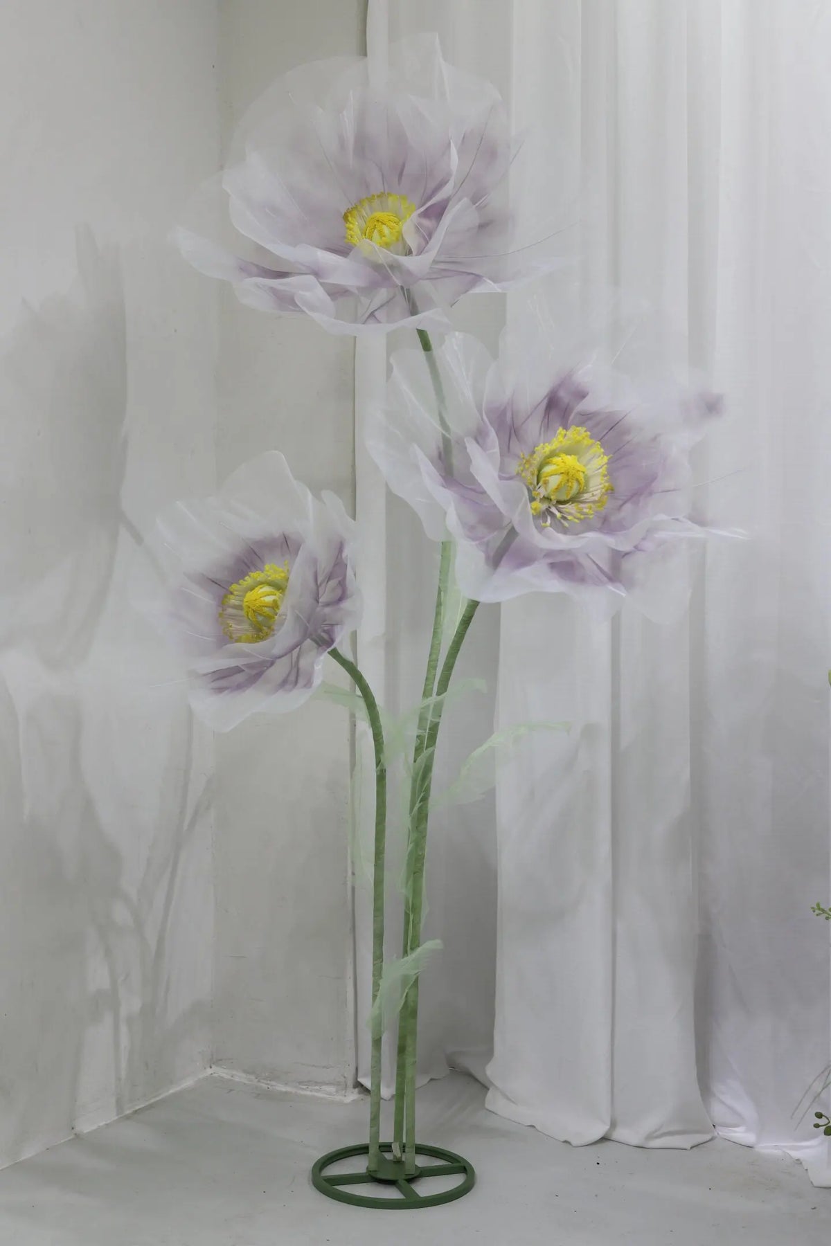 Waterproof Giant Silk Decorative Poppy Big Artificial Flowers Wedding Road Lead Flower Backdrop Decoration With Stand Home Decor