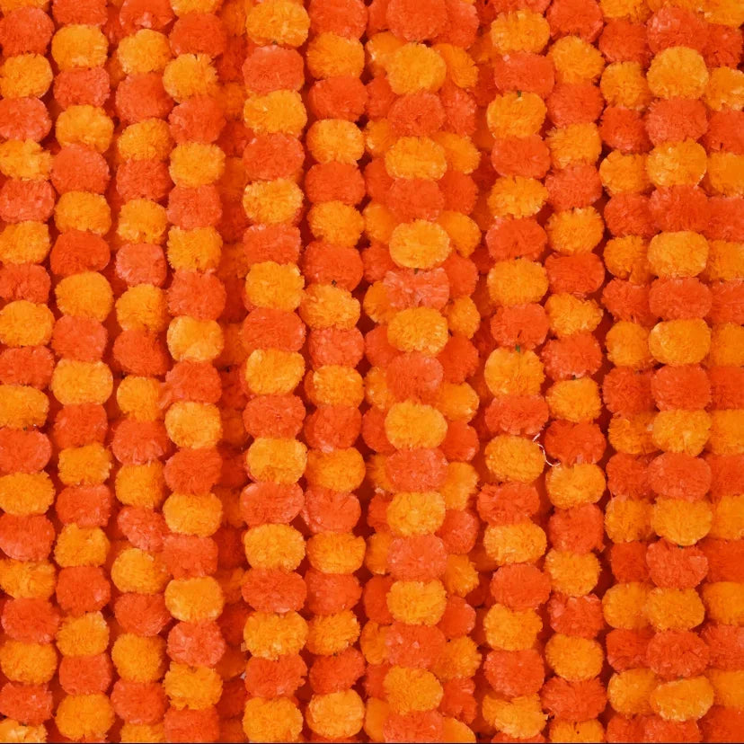 5-40Pcs Marigold Flower Garland For Decoration Artificial Flowers 5 Feet