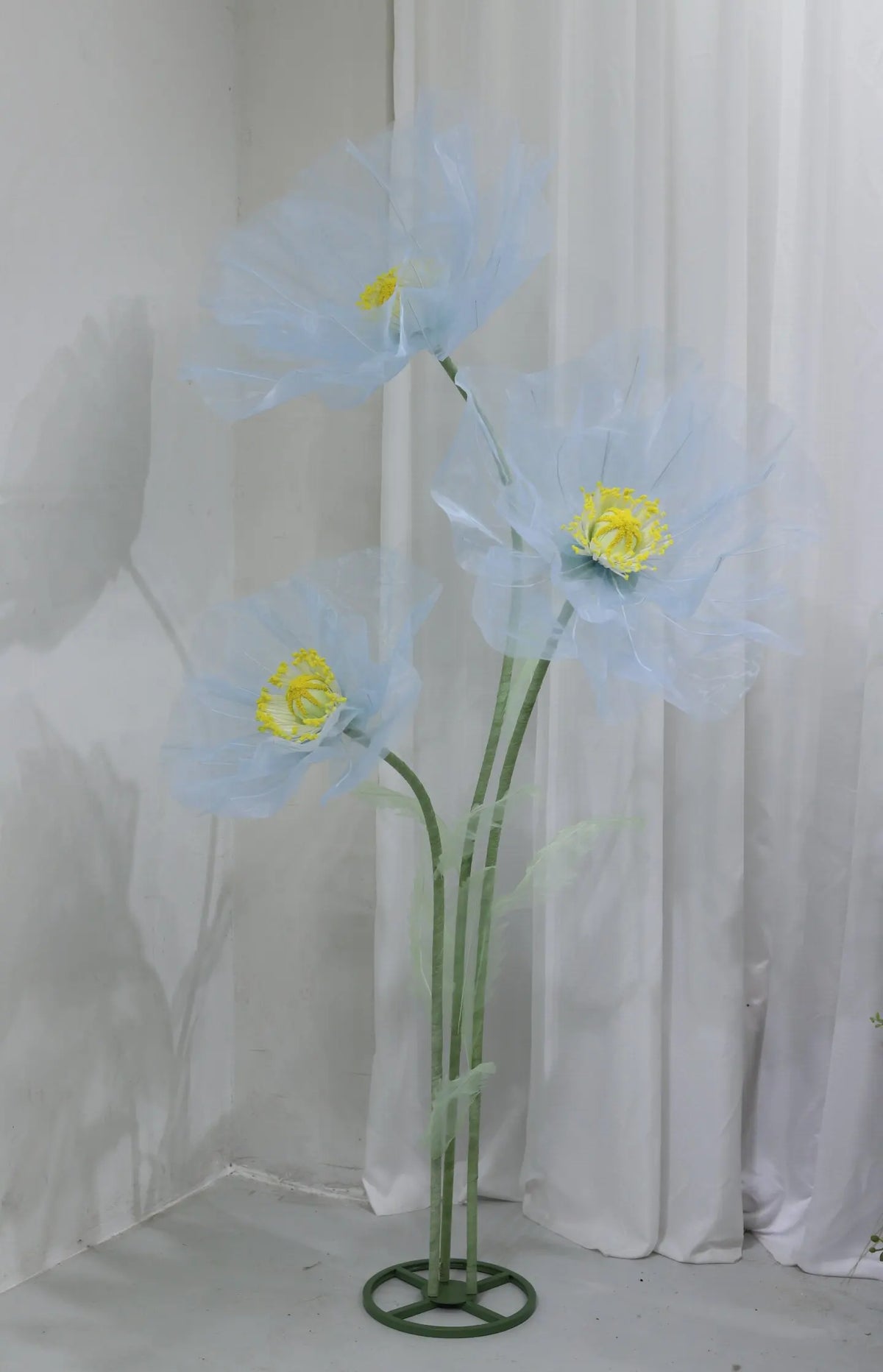 Waterproof Giant Silk Decorative Poppy Big Artificial Flowers Wedding Road Lead Flower Backdrop Decoration With Stand Home Decor