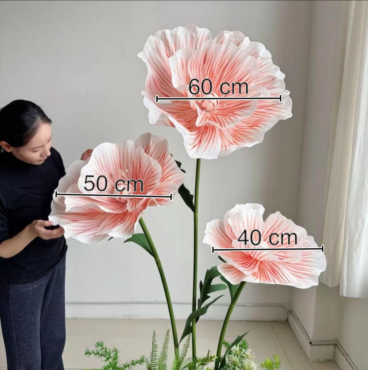170cm EVA Large Artificial Flowers Road Lead Flower Window Display Wedding Decor Props Party Home Decoration With Stand