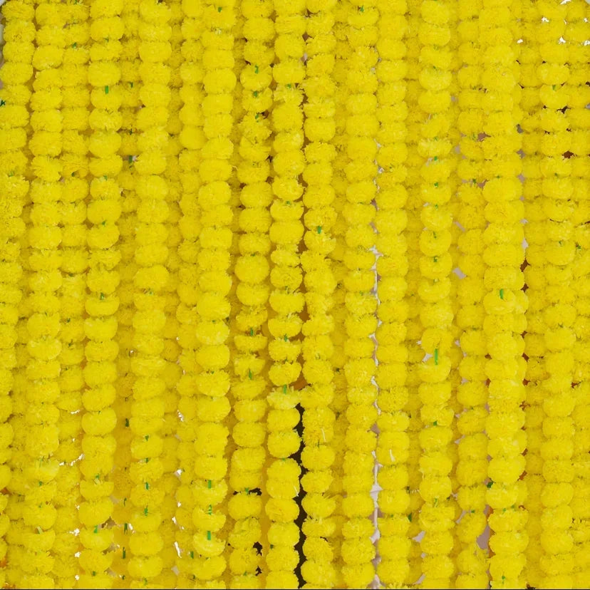 5-40Pcs Marigold Flower Garland For Decoration Artificial Flowers 5 Feet
