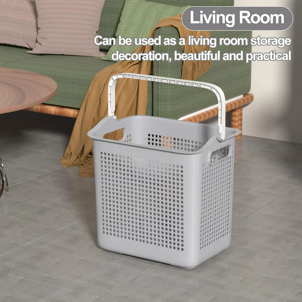 40L Plastic Laundry Hamper, 4-Pack Laundry Basket with Handle