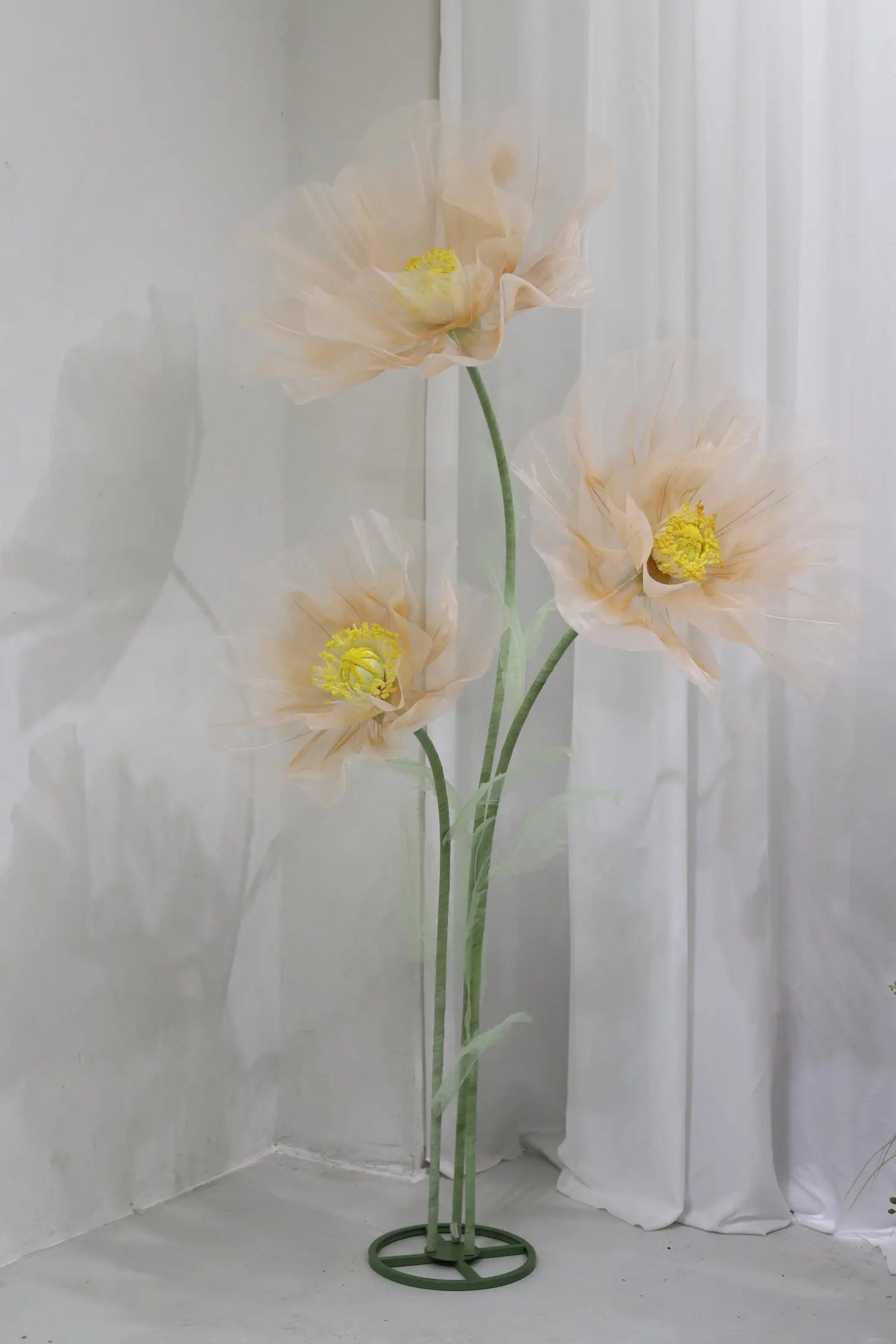 Waterproof Giant Silk Decorative Poppy Big Artificial Flowers Wedding Road Lead Flower Backdrop Decoration With Stand Home Decor