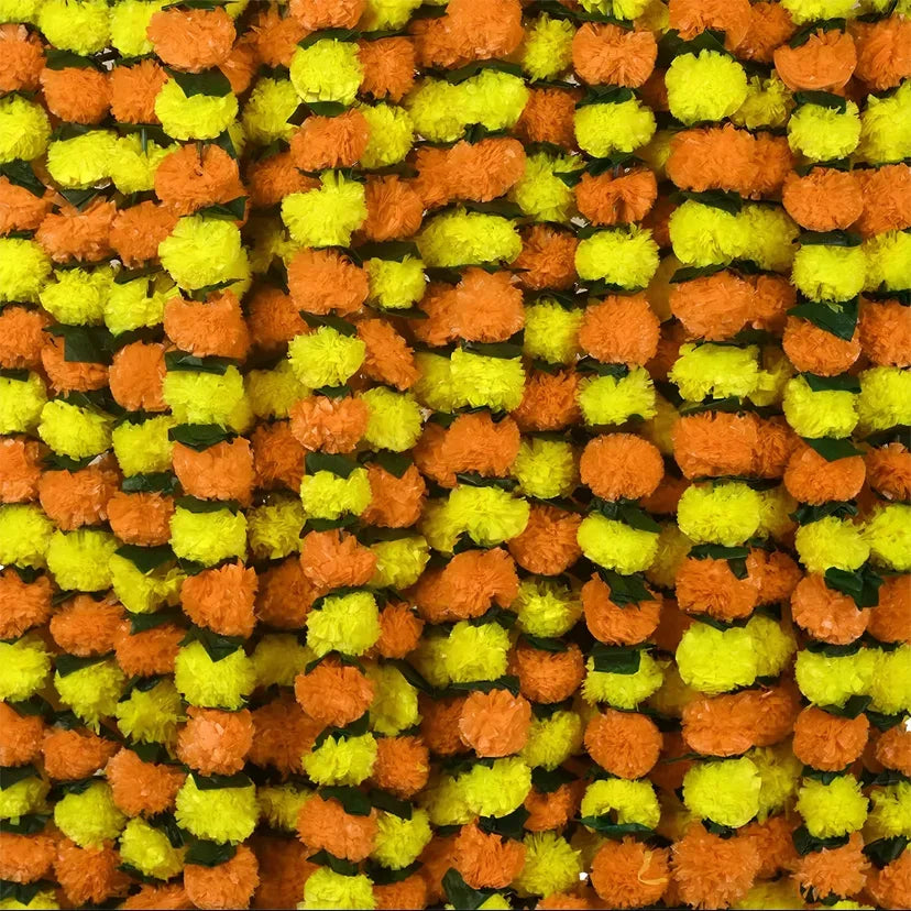 5-40Pcs Marigold Flower Garland For Decoration Artificial Flowers 5 Feet