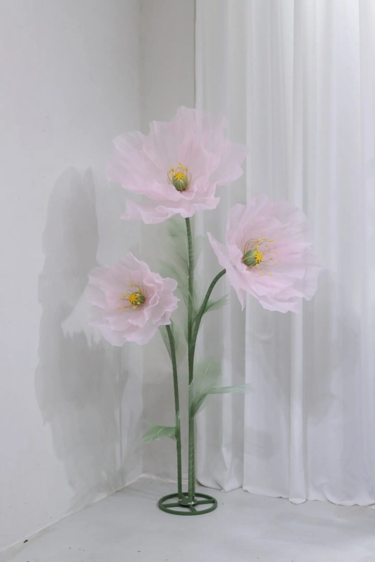 Waterproof Giant Silk Decorative Poppy Big Artificial Flowers Wedding Road Lead Flower Backdrop Decoration With Stand Home Decor