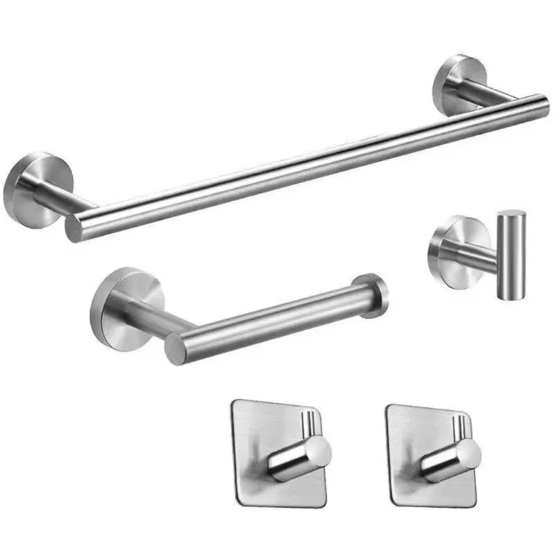 1Set Stainless Steel Wall Hook Multifunctional Towel Hook Toilet Paper Holder Towel Bar Bathroom Accessories